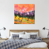 Bloeiende kersenbomen canvas afdruk (Insitu (Slaapkamer))