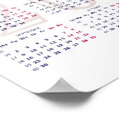 Bloeiende kersenboomkalender 2024 met feestdagen poster (Hoek)