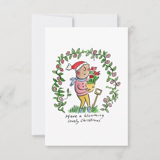 Bloeiende kerst kaart (Voorkant)