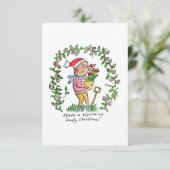 Bloeiende kerst kaart (Staand voorkant)