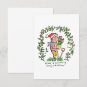 Bloeiende kerst kaart (Voorkant / Achterkant)