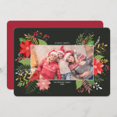 Bloeiende Kerstboeket Vakantie Kaart (Voorkant / Achterkant)