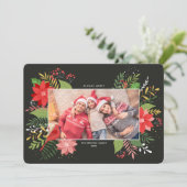 Bloeiende Kerstboeket Vakantie Kaart (Staand voorkant)