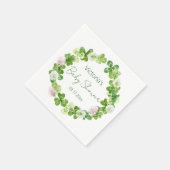Bloeiende klaver groen papier servet (Hoek)