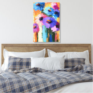 Bloeiende kleuren - Bloemen Abstract op Canvas