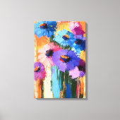 Bloeiende kleuren - Bloemen Abstract op Canvas (Voorkant)