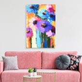 Bloeiende kleuren - Bloemen Abstract op Canvas Afdruk (Insitu (Woonkamer))