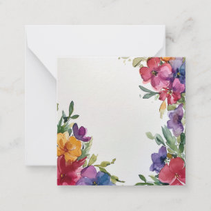 Bloeiende Kleuren Bloemen Lijst Notitiekaartje