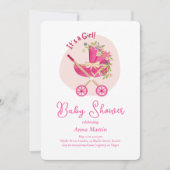 Bloeiende Koets Baby Shower Uitnodiging (Voorkant)