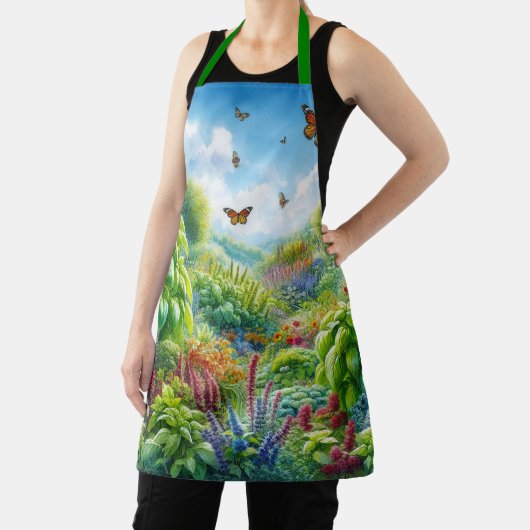 Bloeiende kruiden en vlinders / tuin schort (Insitu)