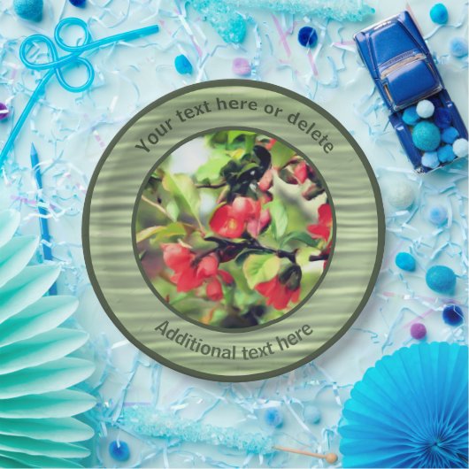 Bloeiende kweepeer Floral Art Gepersonaliseerde pa Papieren Bordje (Feest)