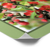 Bloeiende kweepeer rode bloesems spiegel Abstract Poster (Hoek)