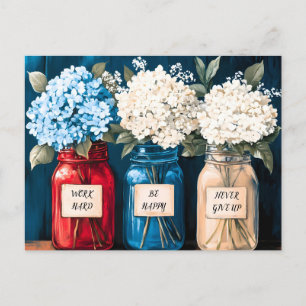 Bloeiende Land Hydrangea Trio Feestdagenkaart