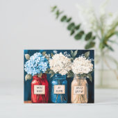 Bloeiende Land Hydrangea Trio Feestdagenkaart (Staand voorkant)