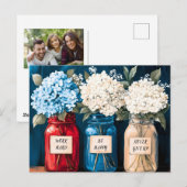 Bloeiende Land Hydrangea Trio Feestdagenkaart (Voorkant / Achterkant)