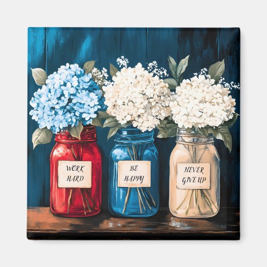 Bloeiende Land Hydrangea Trio Magneet (Voorkant)