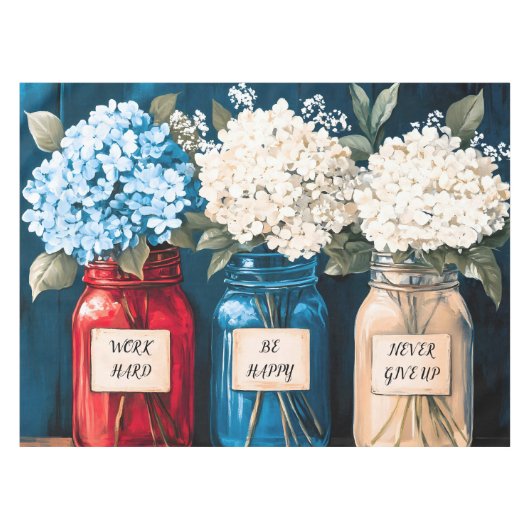 Bloeiende Land Hydrangea Trio Tafelkleed (Voorkant (Horizontaal))