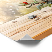 Bloeiende Lelie Bloem Illustratie Poster (Hoek)