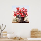 Bloeiende Lelie Bloem Illustratie Poster (Keuken)