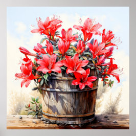 Bloeiende Lelie Bloem Illustratie Poster