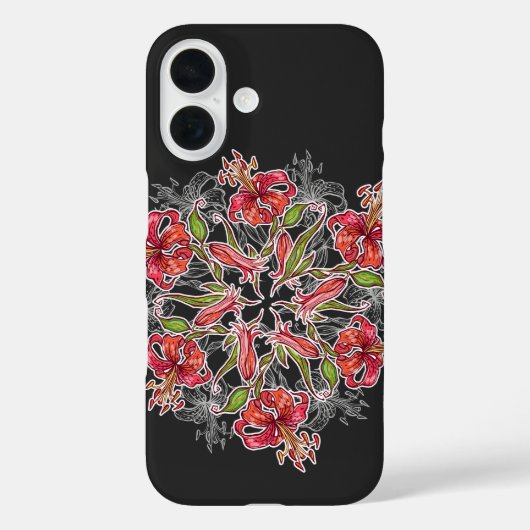 Bloeiende lelie bloemcollage Case-Mate iPhone case (Achterkant)