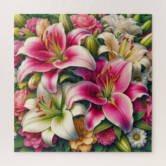 Bloeiende lelies legpuzzel (Verticaal)