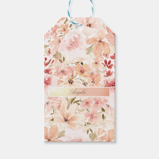 Bloeiende Lente Bloemen Cadeaulabel (Voorkant)