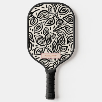 Bloeiende lente bloemen monogrammed pickleball paddle