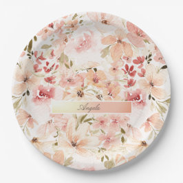 Bloeiende Lente Bloemen Papieren Bordje