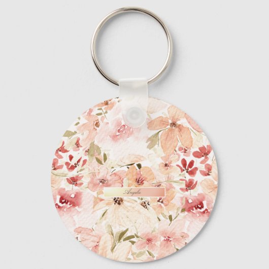 Bloeiende Lente Bloemen Sleutelhanger (Voorkant)