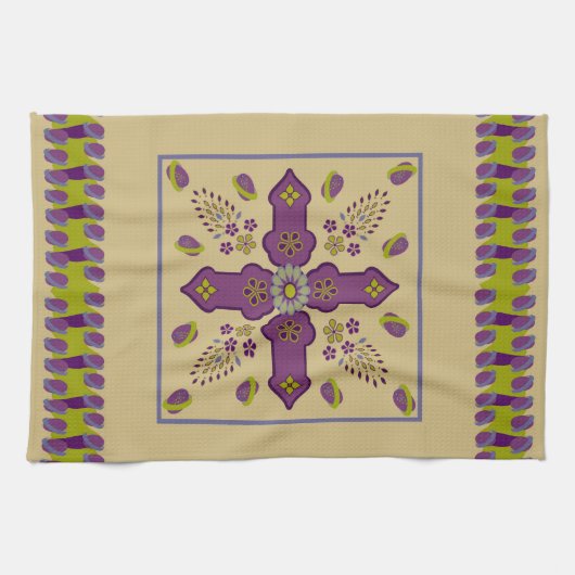 Bloeiende Lente van het Leven keukenhanddoek (Horizontaal)