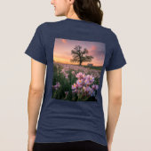 Bloeiende lente zonsondergang marine Tri-Blend shirt (Achterkant)