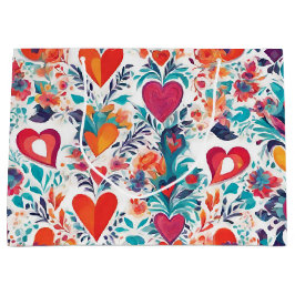 Bloeiende Liefde Affecties Valentijnsdag Gift Bag Groot Cadeauzakje