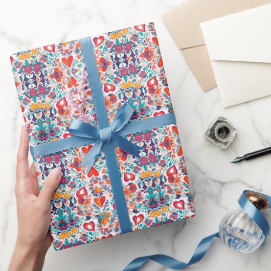 Bloeiende liefde affecties Valentijnse inpakpapie Cadeaupapier (Geschenken)