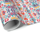 Bloeiende liefde affecties Valentijnse inpakpapie Cadeaupapier (Rol Hoek)