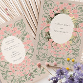 Bloeiende liefde Art Nouveau bruiloft Folie Uitnodiging