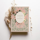 Bloeiende liefde Art Nouveau bruiloft Folie Uitnodiging