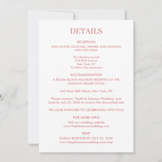 Bloeiende Liefde Bewaar De Datum Details Bijlage Save The Date (Voorkant)