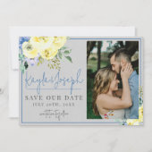 Bloeiende Liefde Blauw Geel Bloemen Zomerlente Save The Date