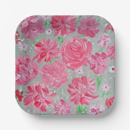 Bloeiende Liefde Bloem Papier Borden Papieren Bordje