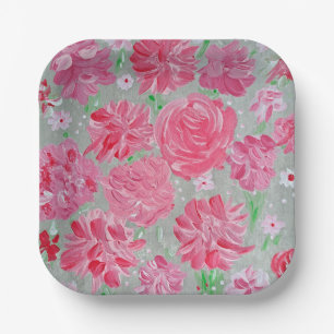 Bloeiende Liefde Bloem Papier Borden Papieren Bordje