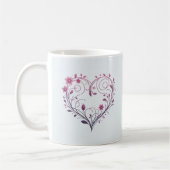 Bloeiende Liefde/Bloemen Hart Ontwerp Koffie Mok (Links)