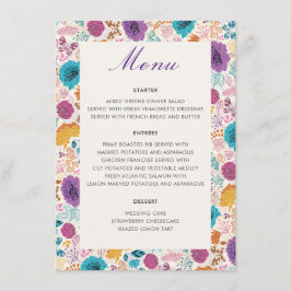 Bloeiende Liefde Bloemige Romantische Roze Paarse  Menu