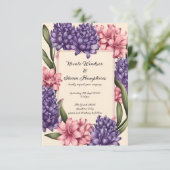 Bloeiende liefde: Elegante bloemenbruiloft uitnodi (Staand voorkant)