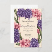 Bloeiende liefde: Elegante bloemenbruiloft uitnodi (Voorkant / Achterkant)