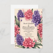 Bloeiende liefde: Elegante bloemenbruiloft uitnodi (Voorkant / Achterkant)