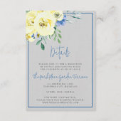 Bloeiende Liefde Geel en Blauw Bloemen Informatiekaartje (Voorkant)