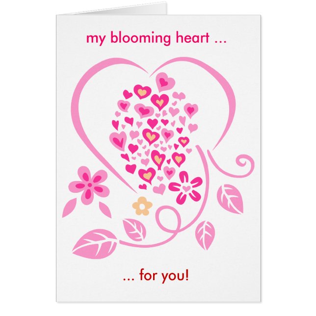 Bloeiende liefde hart3, mijn bloeiende hart ..., . (Voorkant)