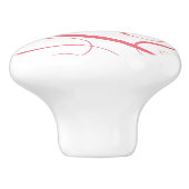 Bloeiende LIEFDE Kalligrafie Script Roze Woord Cer Keramische Knop (Zijkant)