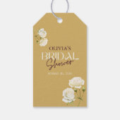 Bloeiende Liefde met White Rose Vrijgezellenfeest Cadeaulabel (Achterkant)